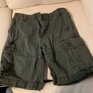 American Eagle cargo shorts, size 30, navy blue, about 20” long.